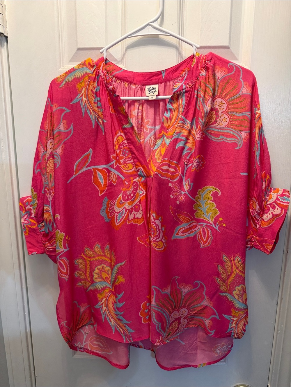 ivy jane Hot Pink Floral V-Neck Tunic